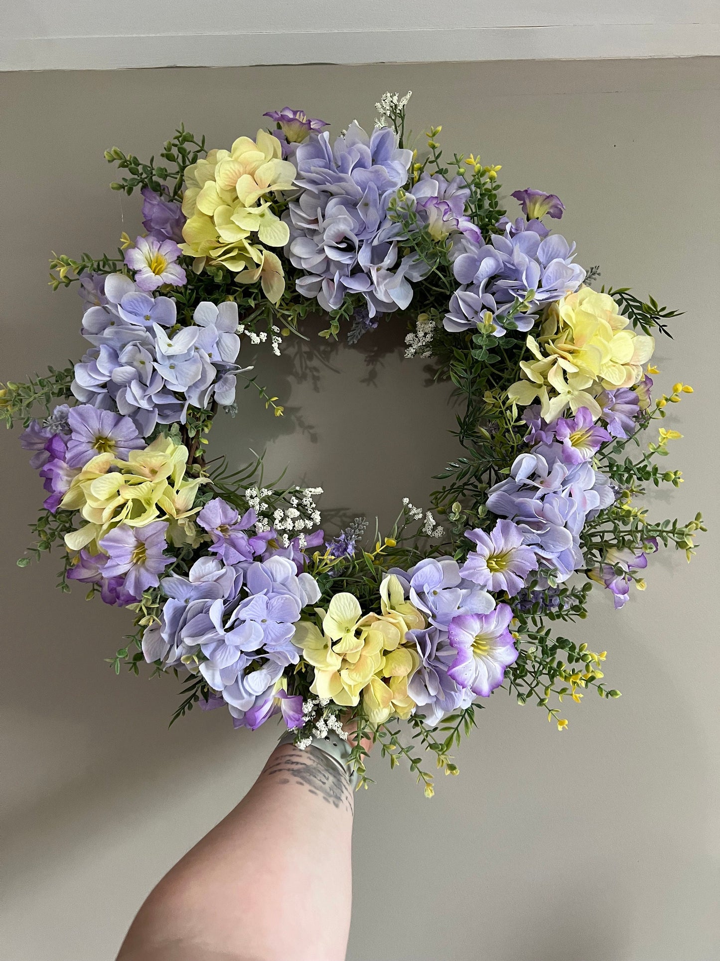 Purple Hydrangea Wreath