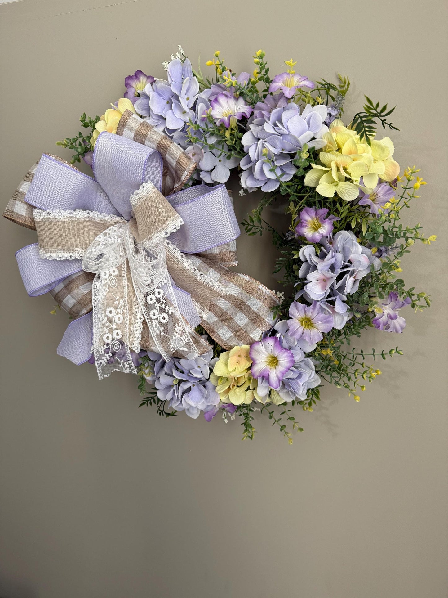 Purple Hydrangea Wreath
