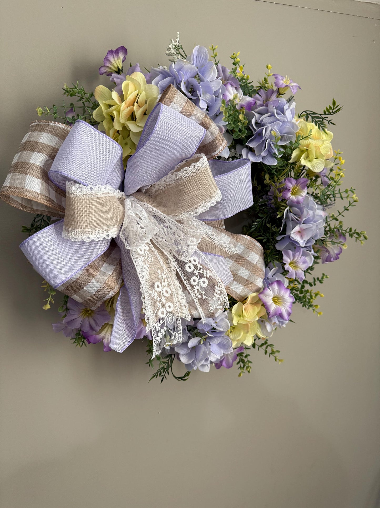 Purple Hydrangea Wreath