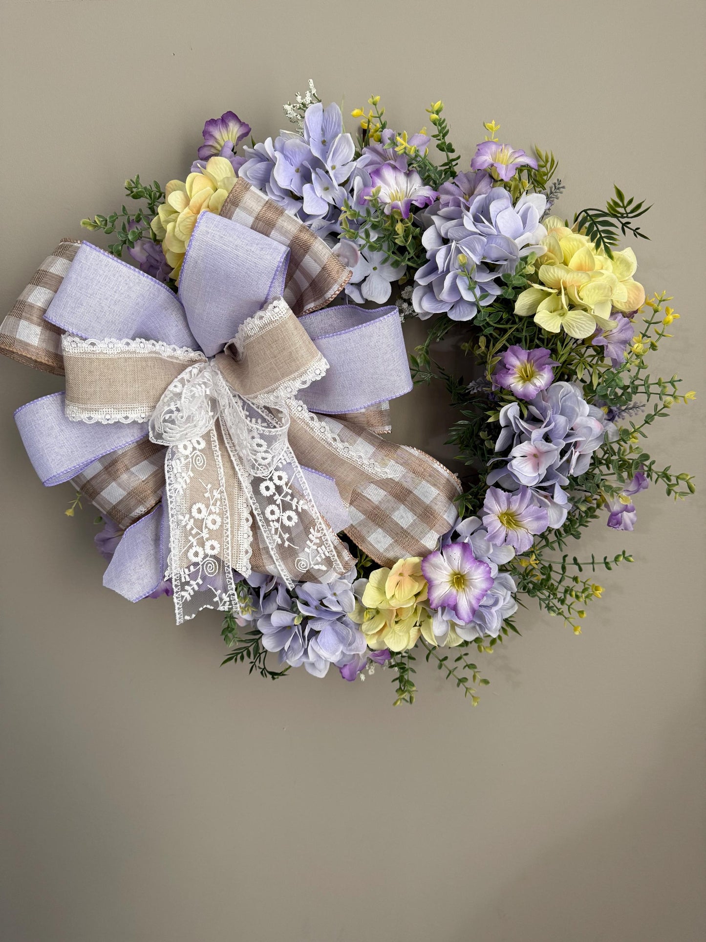 Purple Hydrangea Wreath