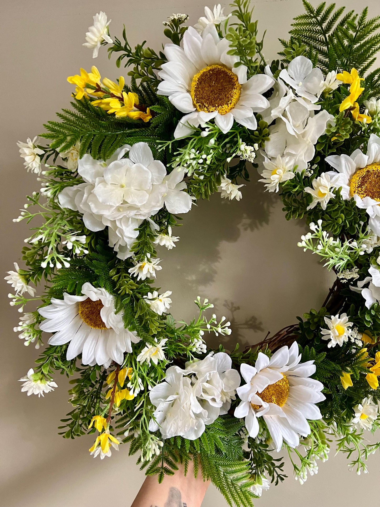 White Sunflower Wreath
