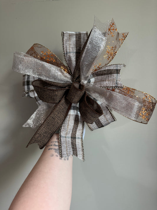 Plaid Snowflake Bow