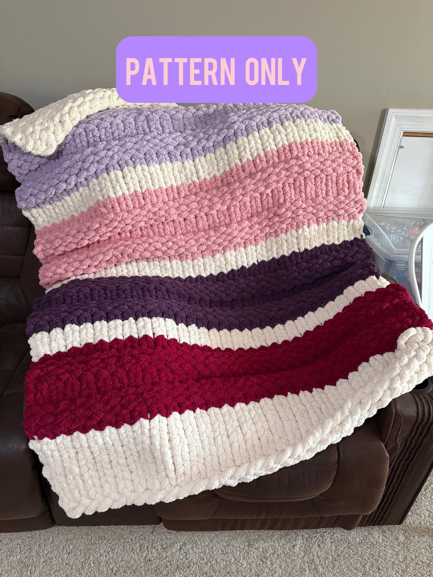 Valentine Purl Blanket Pattern