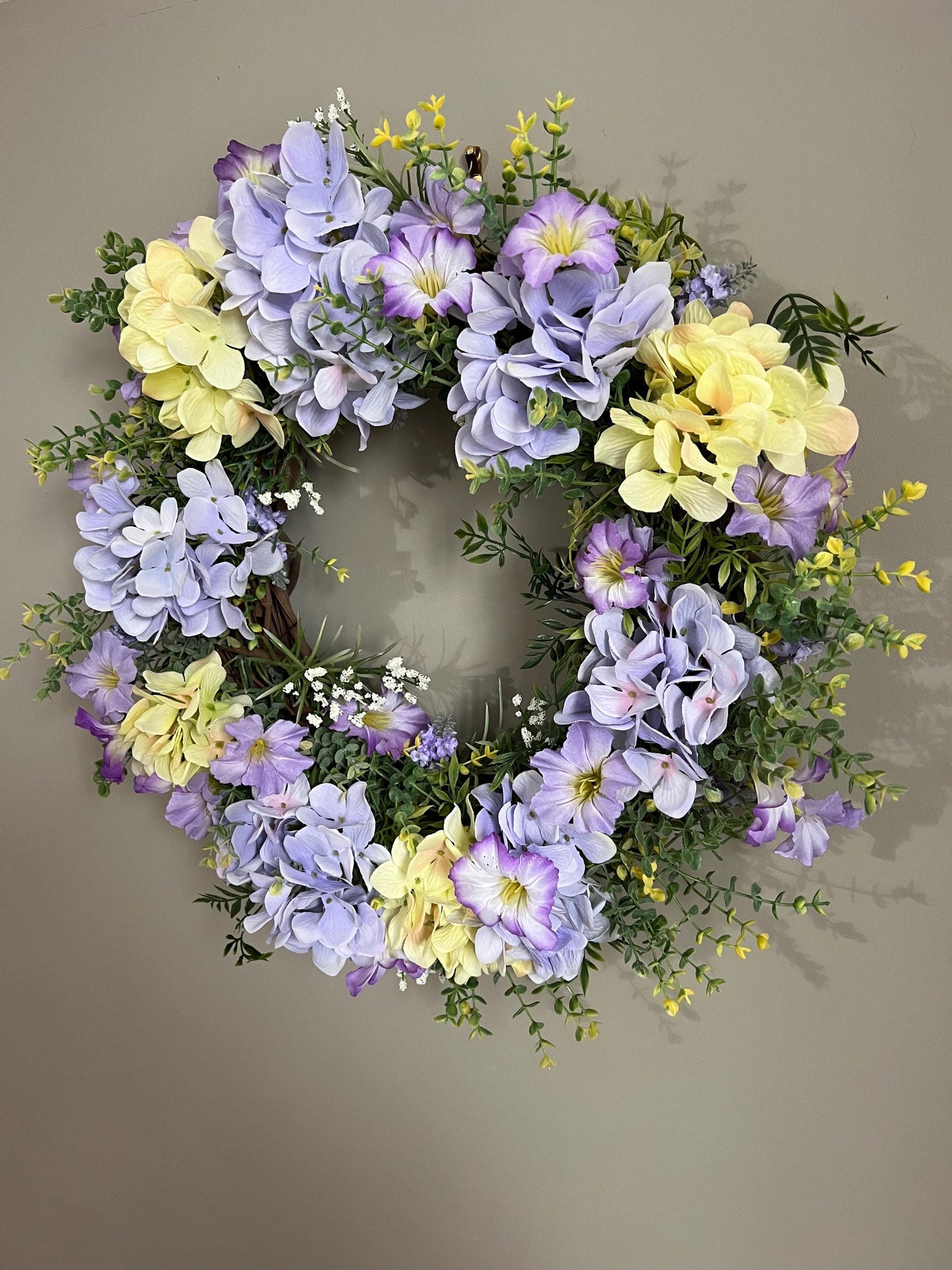 Purple Hydrangea Wreath
