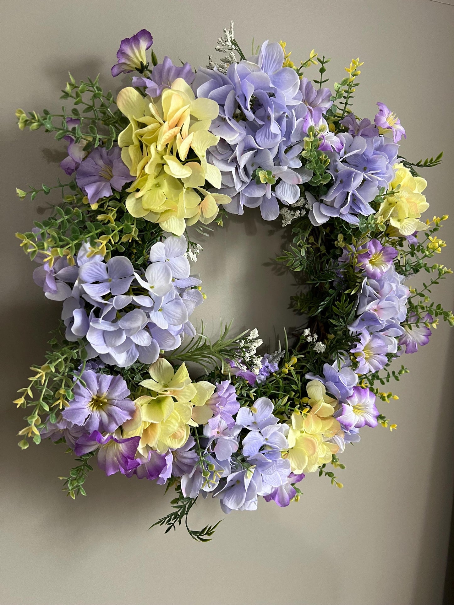 Purple Hydrangea Wreath